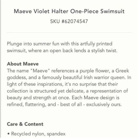 Anthropologie Maeve Violet Wrap Halter Swimsuit Sz M NWOT - Picture 9 of 10